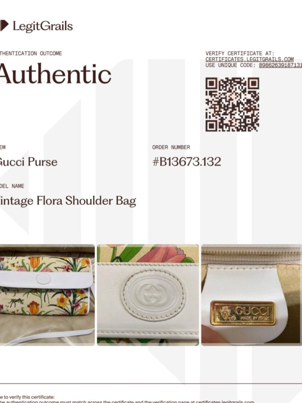 SALE Gucci Large Vintage Flora Shoulder Bag COA Floral Canvas Leather Clutch - Picture 2 of 15